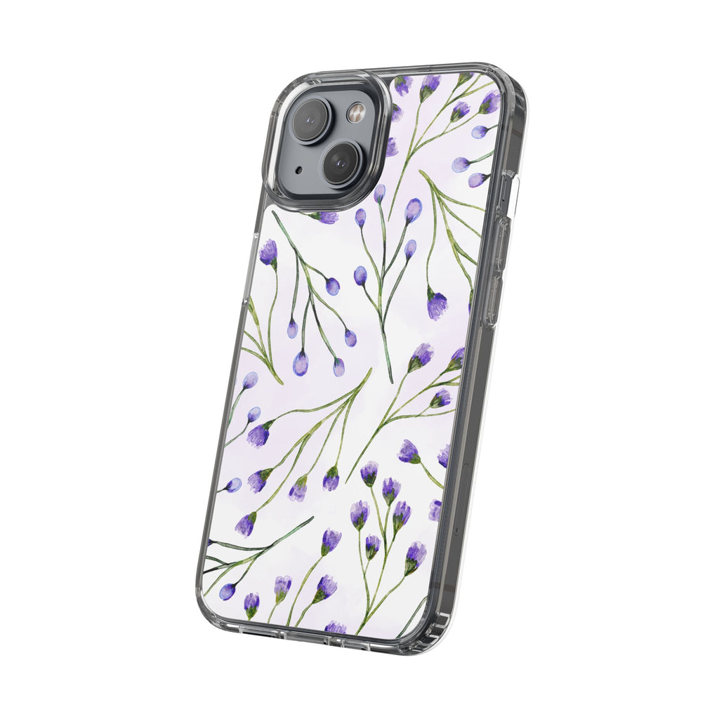 Purple Flower Pattern Phone Case – Aesthetic Floral Protective Cover, Slim Lightweight Design for Women & Girls | iPhone and Samsung